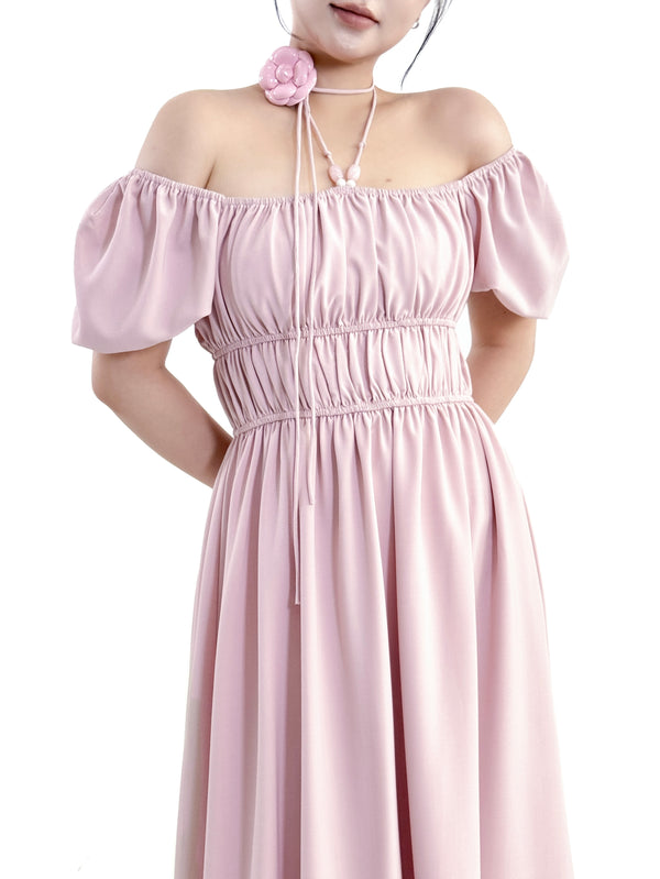 BLOSSOM RUCHED MIDI DRESS